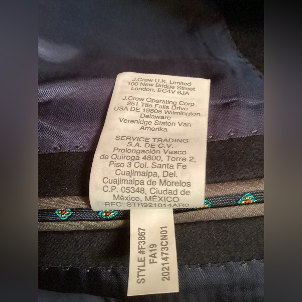 J. Crew Ludlow slim fit navy blue wool blazer jacket size 42L - Picture 12 of 12
